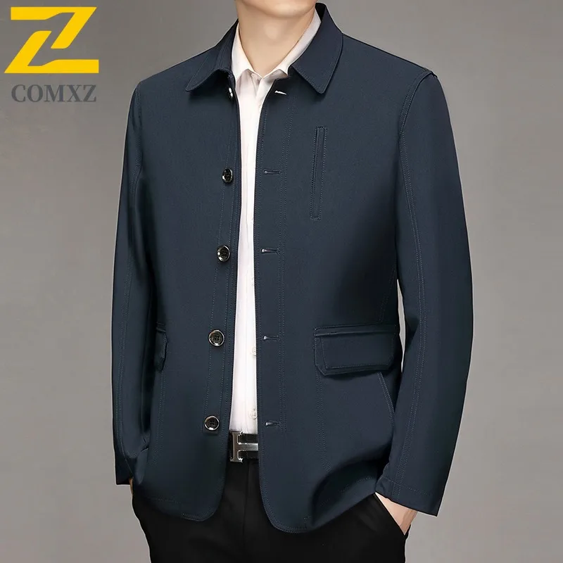 

COMXZ Mens Minimalist Jacket Stand Collar Outdoor Travel Windproof Zipper Coat Daily Style Wrinkle Resistant Autumn Windbreaker