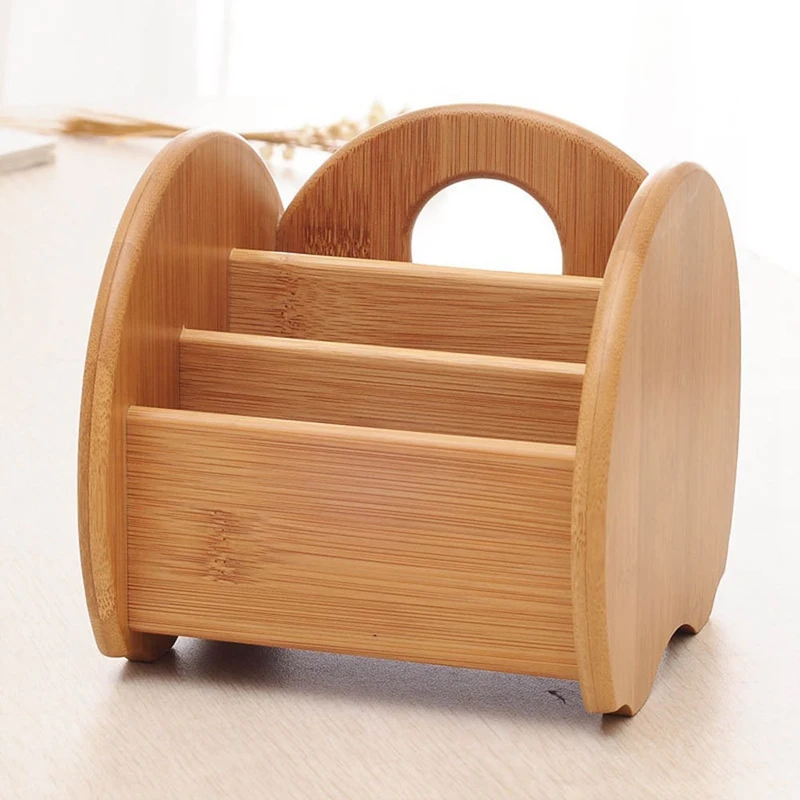 Coffee Table Remote Control Holder Collection Cosmetics Receipt Inclusion Organizer Storage Bamboo Wooden Box Racks,S Durable-B5