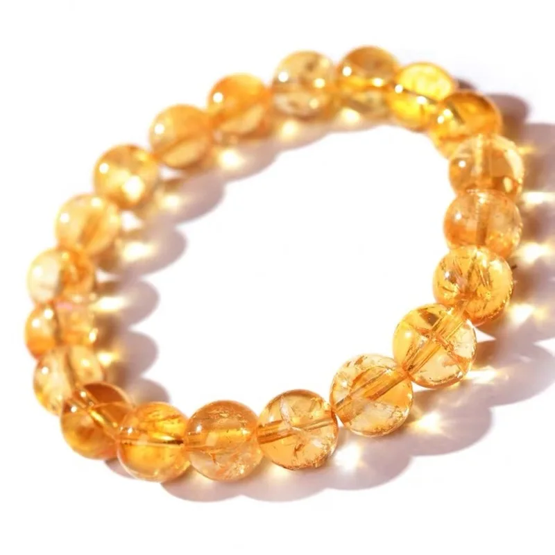 Gold Assestray8-12mm Asseth Rough Stone Yellow Bracelet for Men and Women