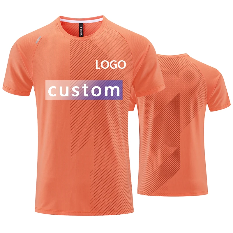 Custom LOGO Sports T-shirts For Men Jogging Shirt Fitness Training Gym Sportswear Outdoor Running Short Sleeve T-shirt