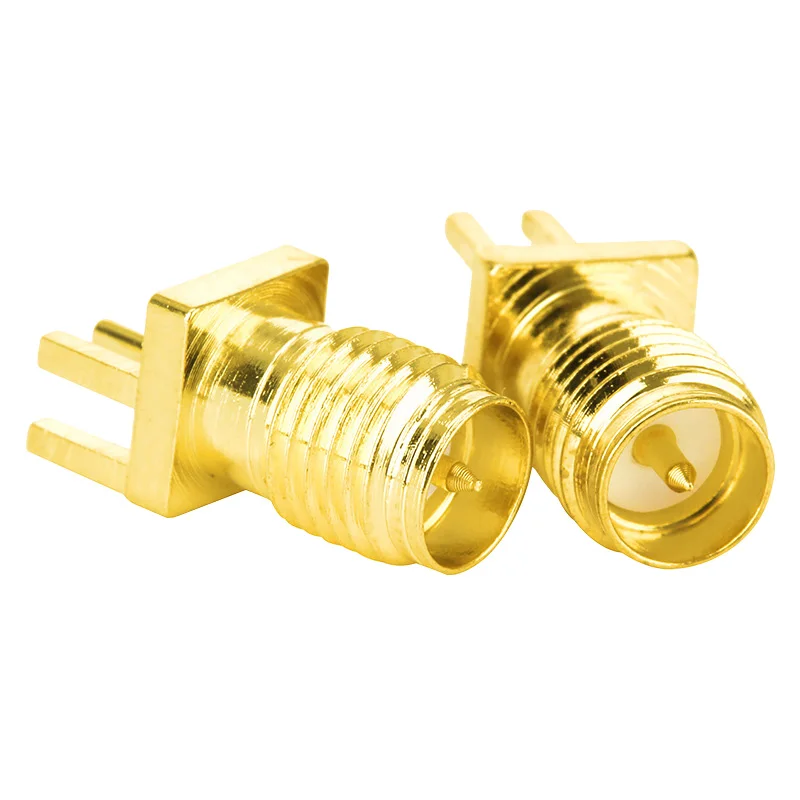 Conector de Cobre RF Enchufe Hembra para Tuerca de 1.6mm Borde Clip SMA Macho Adaptador de Enchufe Soldadura Borde PCB Montaje Recto Angular 4