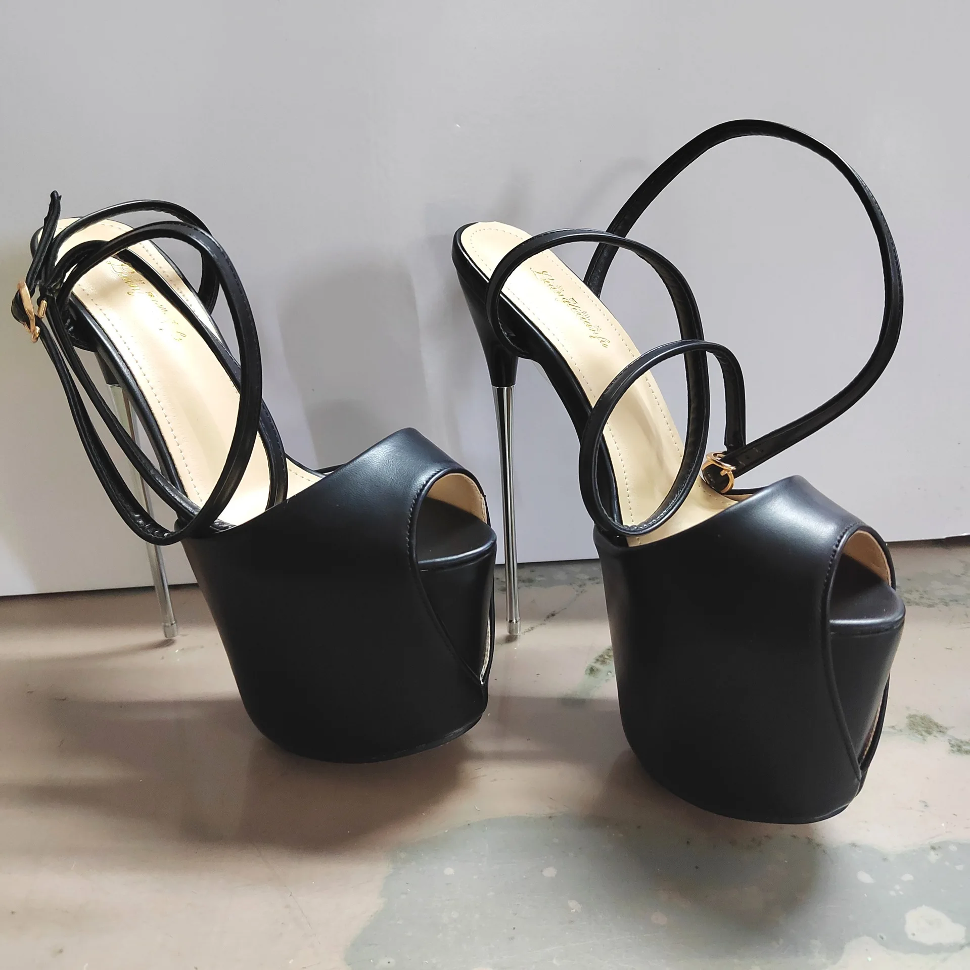 المتطرفة منصة عالية الكعب 19-22 سنتيمتر القطب الرقص صور المرأة الصنادل كعب معدني مضخات حجم 50 الكاحل مشبك مثير ون سوبر الكعوب