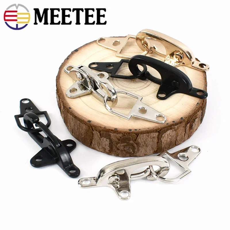 Meetee 5/10Pcs Metal Garment Hook 4/5cm Bag Connector Clip Buckle Belt Clasp Webbing Coat Button DIY Hardware Sewing Accessories