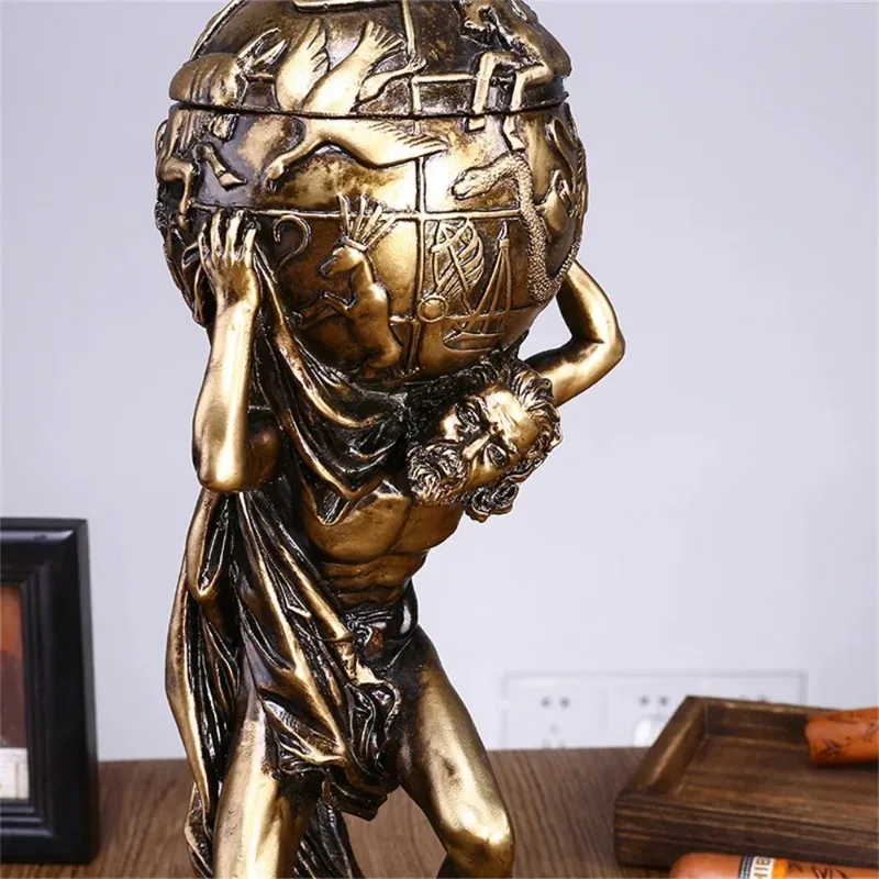 Greek Atlas Statue Mythology Decoration Titans God Resin Decorations Desktop Vintage Figurine Home Decoration Creative Gifts