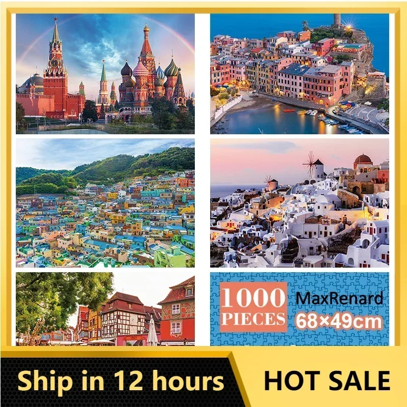 MaxRenard 1000 sztuk Puzzle Jigsaw słynna seria krajobrazowa gry dla dorosłych Puzzle do dekoracji domu dekompresyjnego dla dorosłych