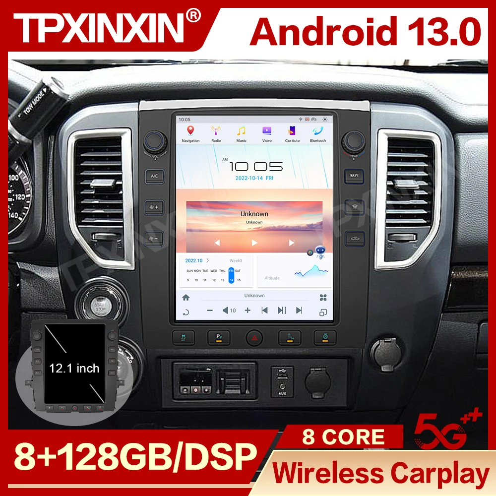 Qualcomm Vertical Screen Car Radio Android For Nissan Titan 2010 2011~2018 2019 GPS Navigation Automotive Multimedia Head Unit