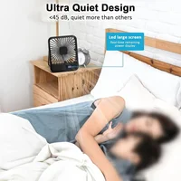 USB Rechargeable Foldable Desk Fan 180° Tilt Personal Fan, 5 Speeds Ultra Quiet With Power Display For Office Bedroom Travel 4