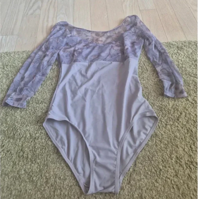 Maillot de Ballet para Mujer, Traje de Baile, Top Estampado de una Pieza, Conjunto de Práctica de Gimnasia, Yoga Aéreo, Maillots de Ballet y Yoga
