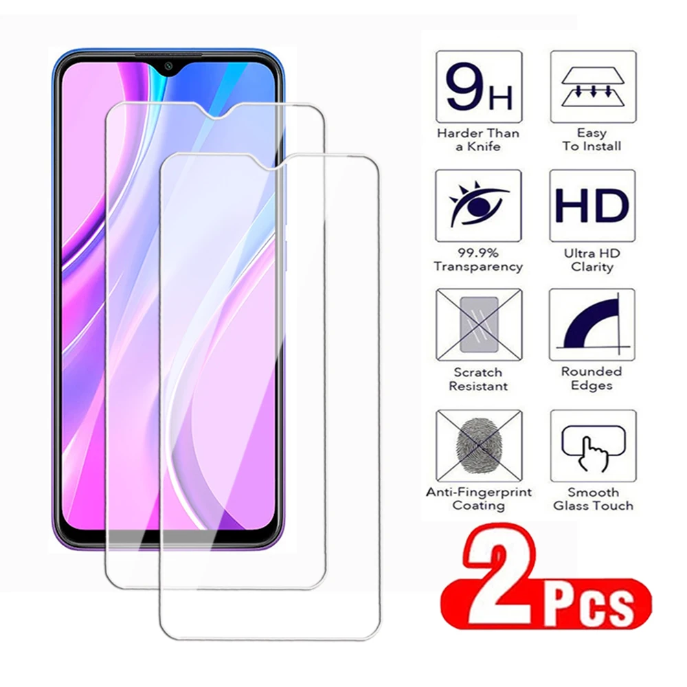 2Pcs Tempered Protection Glass For Xiaomi Redmi Note 8 9 Pro Max Screen Protector for Redmi A1 A2 plus 8A 8T 9A 9T 9C NFC Film