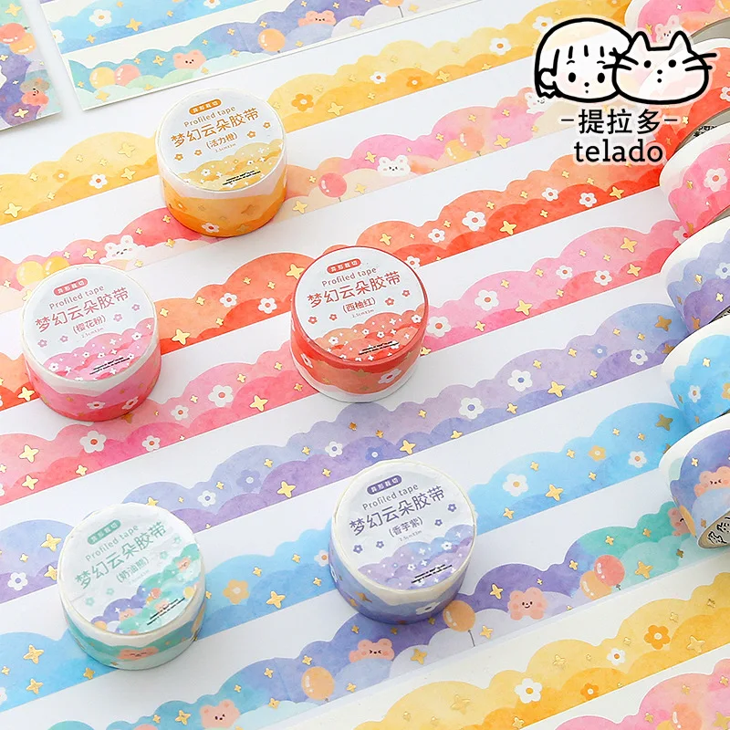 Dream Cloud  Decorative Adhesive Tape Cute rabbit bear Masking Washi Tape Diy Scrapbooking Sticker Label Japanese Stationery