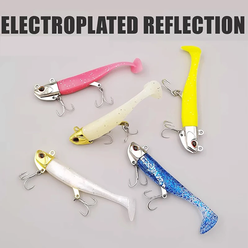 5 stücke 24g/10,3 cm Silikon Weiche Köder Set Köder für Angeln Locken Meer Wurm Bass Swimbait Lumious/Glow Angeln Zubehör – Detail 4