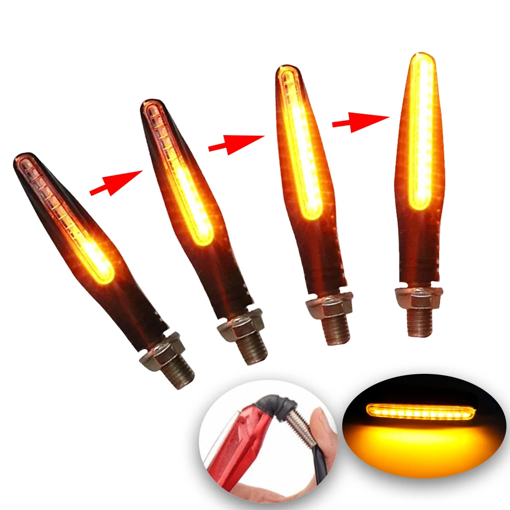 Universal 12v sinais de volta da motocicleta luz led pisca cauda fluindo água pisca ip68 motocicleta luzes giratórias acessórios
