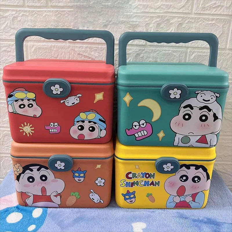 2024 Anime Crayon Shin-Chan Portable Medicine Kit Cute Creative Cartoon Medicine Storage Household Emergency Kawaii Medicine Box