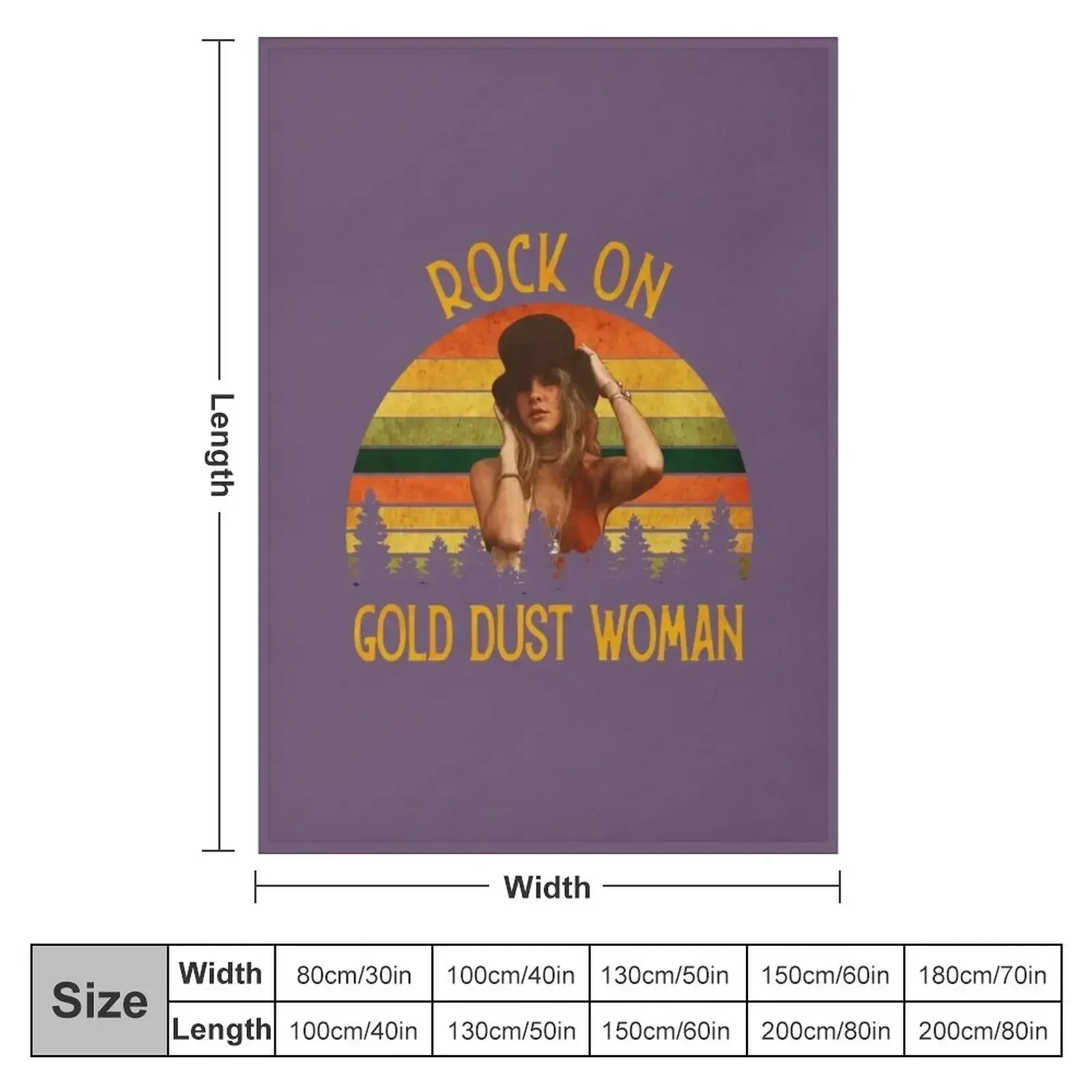 Rock On Gold Dust Woman Throw Blanket Warm Blankets For Baby Luxury Blankets