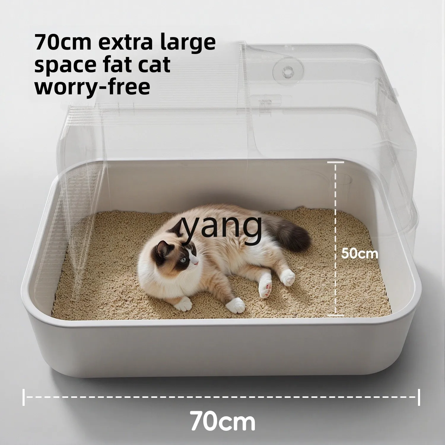 Boîte à litière pour chat en acier inoxydable TGF, déodorant surdimensionné, toilettes pour chat entièrement fermées et anti-éclaboussures