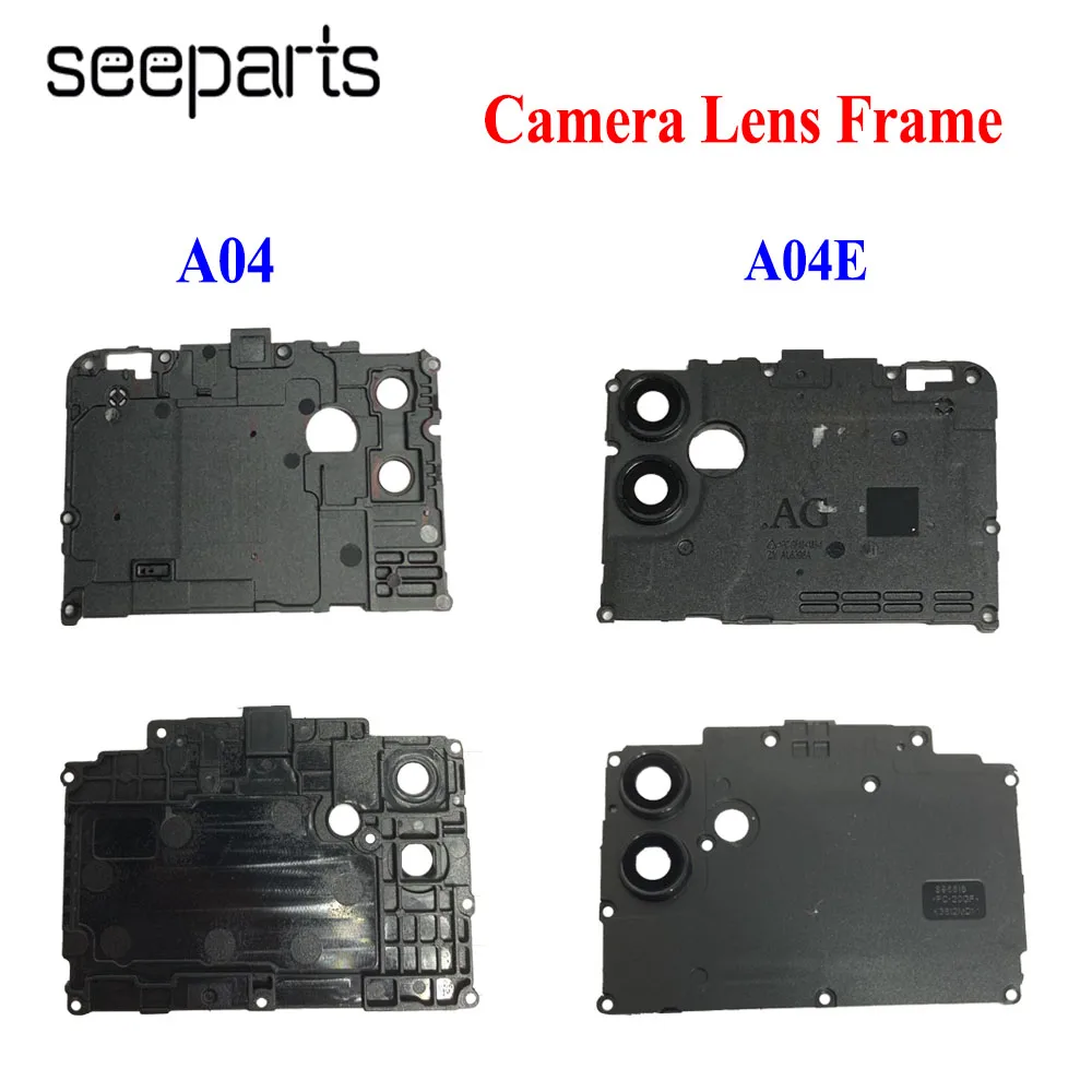 Full New For Samsung Galaxy A04 A045 Camera Lens Glass With Frame Replacement A04e A042F Camera Lens Glass