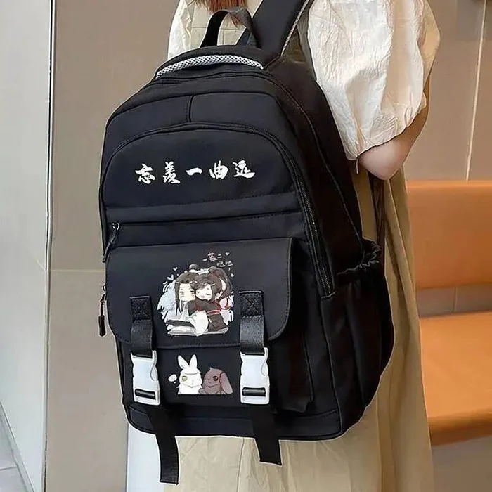 

Breathable Mesh Black White Blue Pink Grandmaster Of Demonic Cultivation Mo Dao Zu Shi School Bags Backpacks Girls Anime Game