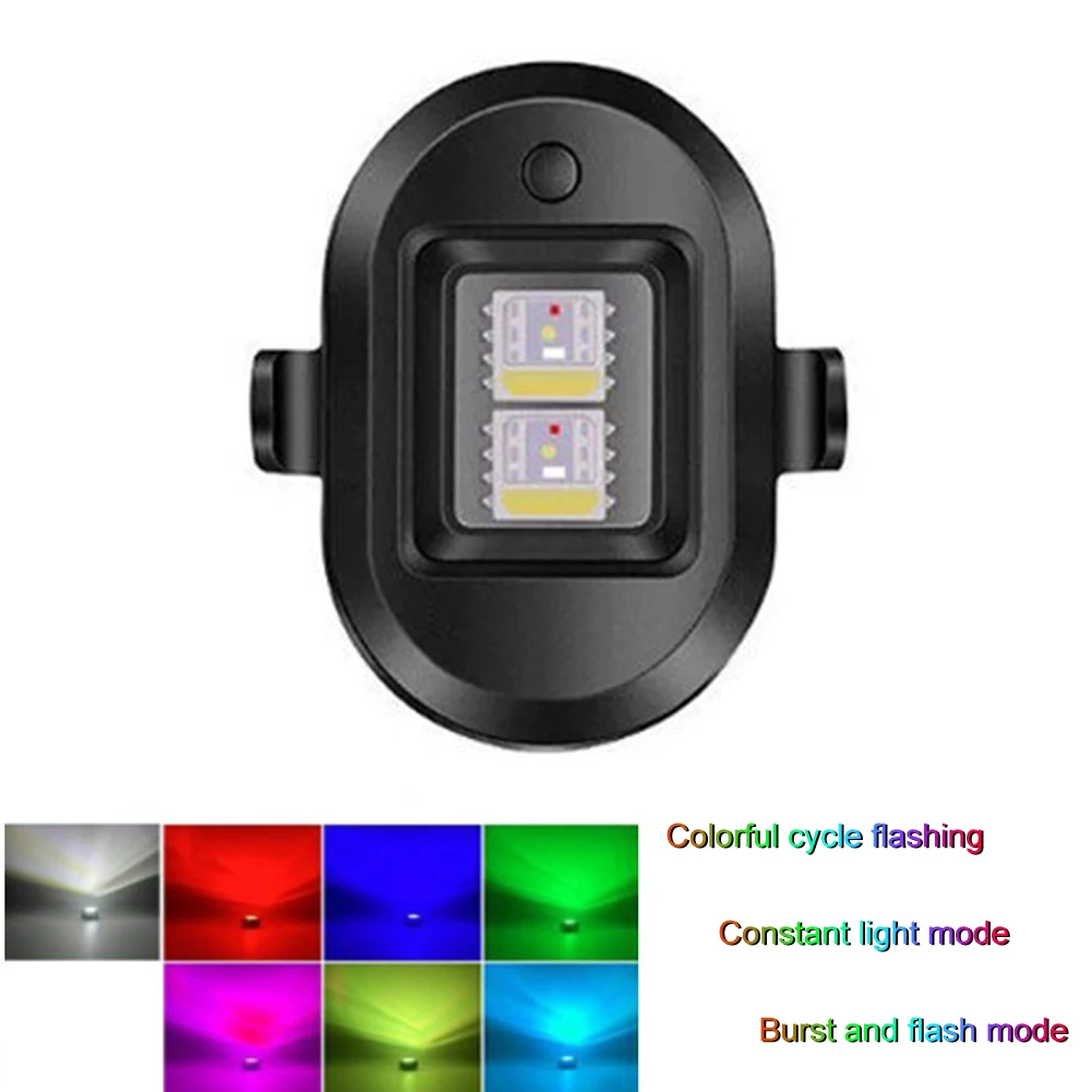 4 Modes Universal Strobe Warning Light 7-color USB Rechargeable Aircraft LED Emergency Lights Drone Night Strobe Lamp