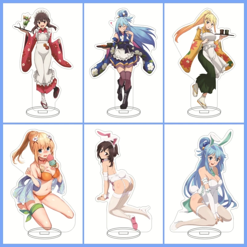 

Anime KonoSuba: God's Blessing on This Wonderful World! Darkness Aqua Megumin Kazuma Satou Figure Acrylic Stand Fans Gifts