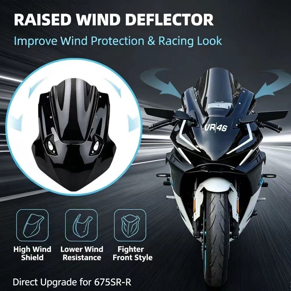 FOR CFMOTO 675SR 675 SR Suitable Modify The Integrated Head Cover  Raise The Front Windshield,parabrezza,modification accessory