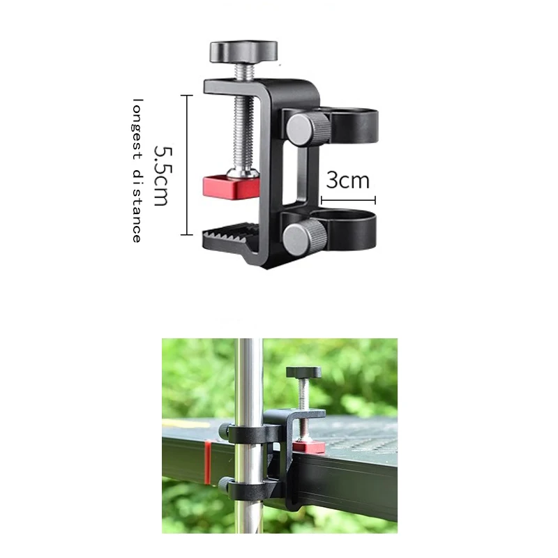 Fishing Rod Holder Fishing Platform Corner Turret Frame Light Stand Rod Table Clamp Fishing Rod Corner Frame Tube Fixing Clip
