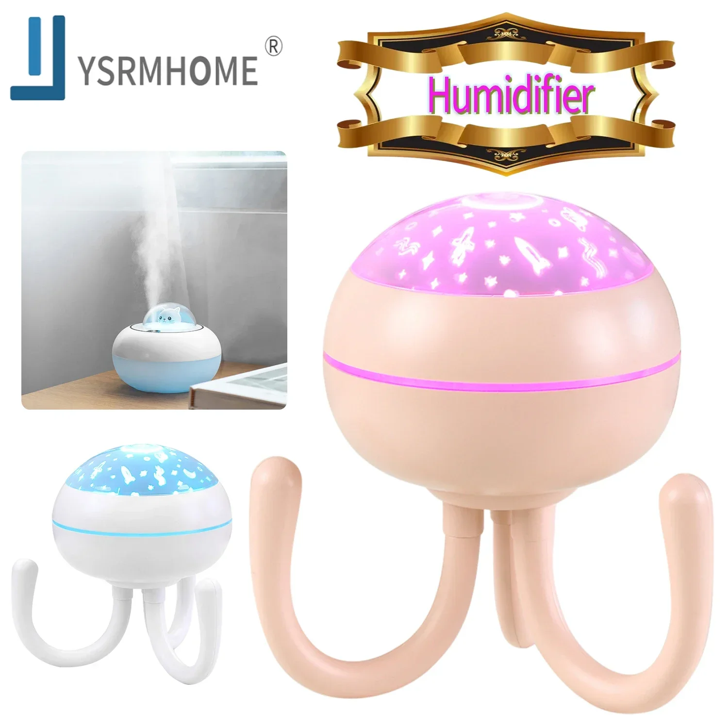 

Air Humidifier Aroma Diffuser Cute With LED Night Light 300ML Mist Maker for Bedroom Room Home Car Plant Purifier Humidification