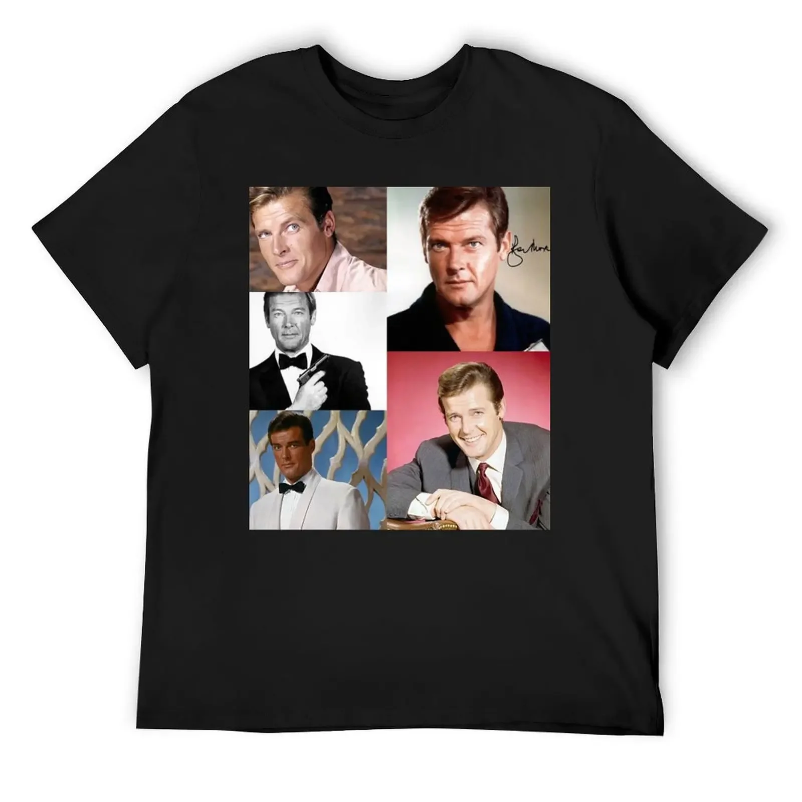 

Roger Moore signed T-Shirt oversized graphic tee aesthetic clothes Aesthetic clothing t shirts for men graphic