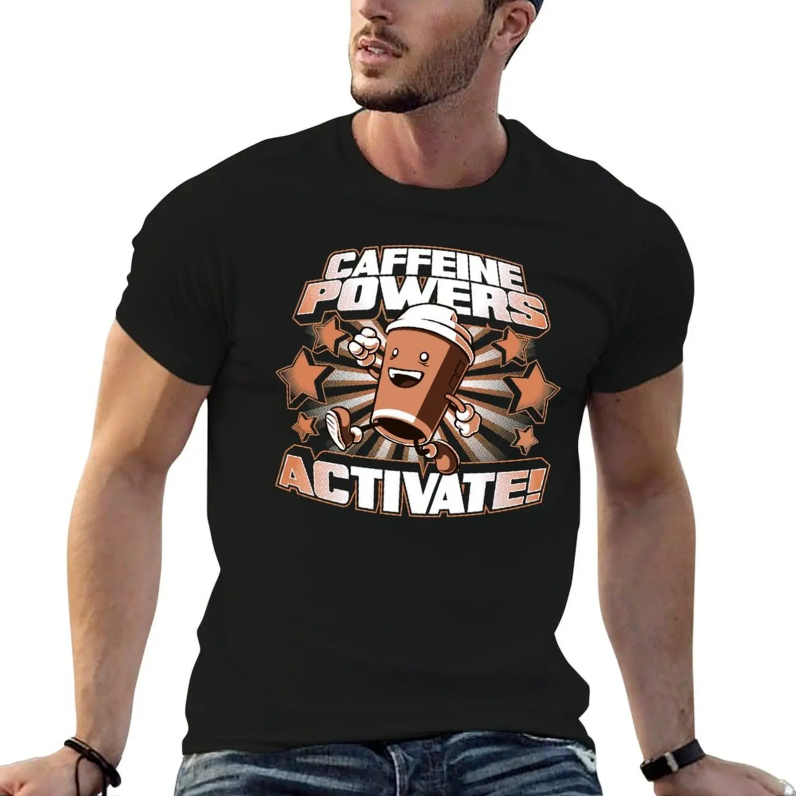 

Caffeine Powers Activate T-Shirt essential t shirt man t shirt cotton T-Shirt