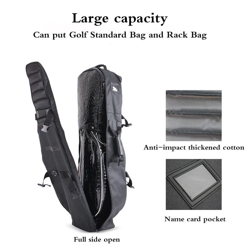골프 가방 커버 - 강화된 손잡이와 탄성 잠금 장치가 있는 내구성 있는 폴리에스터 여행용 보호 장치, 가볍고 긁힘 방지 기능