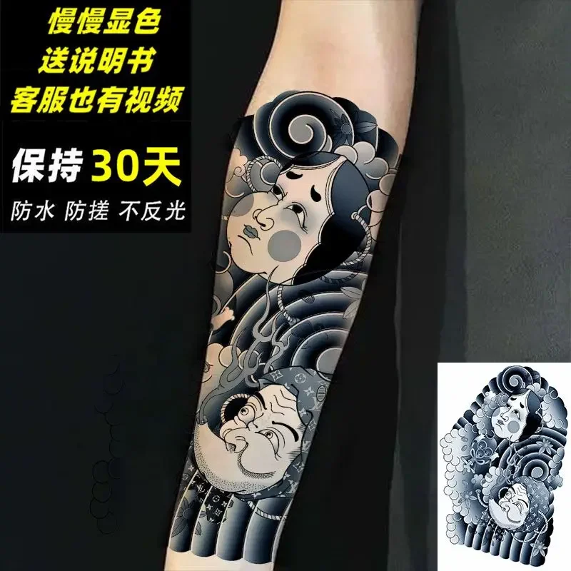 Pegatinas de tatuaje a base de hierbas para hombre, Tatuajes Temporales impermeables con brazo de dragón chino, tatuajes tradicionales para Festival, artículos baratos, tatuajes de arte