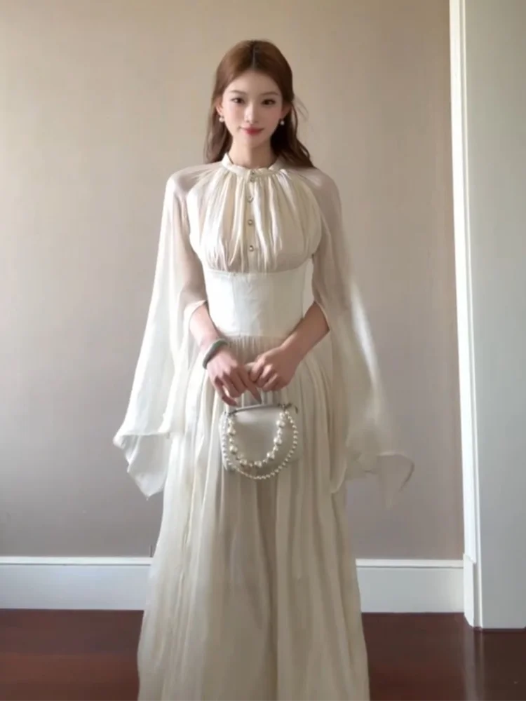 

Elegant Gentle Style Women's Dress Summer New Arrival Slimming Waist Design Date Fairy Skirt Polyester Fiber Midi Length