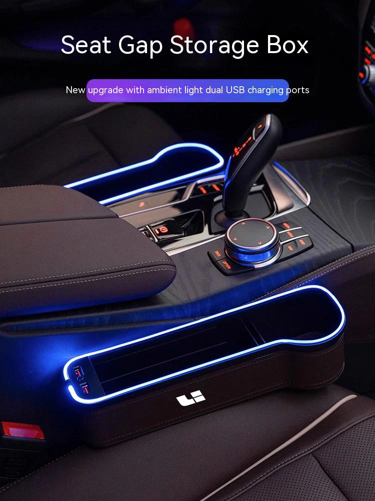 Ajustável Seat Gap Fenda Caixa De Armazenamento, carro LED, 7 cores, Auto Acessórios Interiores, levando, IDEAL, Li Auto One, L6, L7, L8, L9