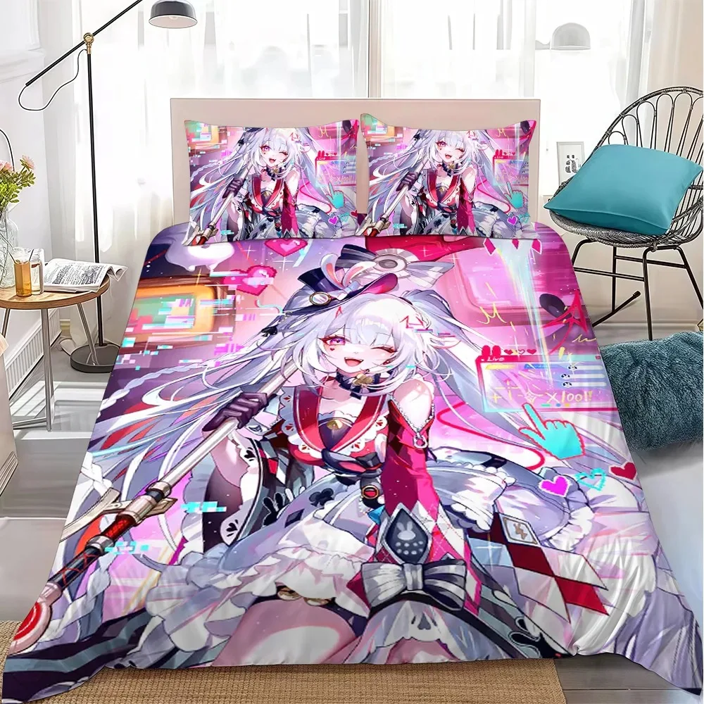 アニメ-h-honkai-s-スターレール-スパルクシー布団カバーと枕カバー、ホーム寝具セット、ティーンと大人の寝室の装飾、男の子と女の子へのギフト