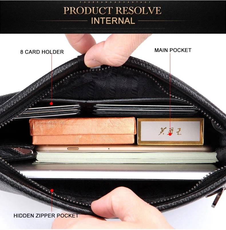 SENOFAN Authentic Hand Bag Men Stripe Real Leather Cowhide Clutches Male Pouch Wallet Designer Envelope Bag Korean Edition Hot