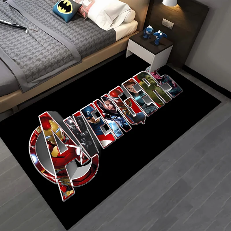 Disney Avengers Marvel Logo Carpet Yoga Living Room Decor Children\'s Crawling Mat Doormat Area Rug Games Area Washroom Floor Mat