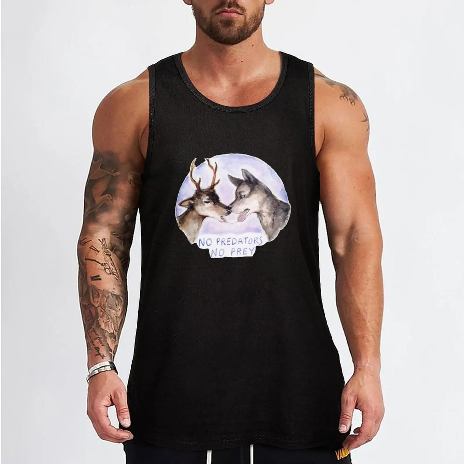 NO PREDATORS NO PREY Tank Top gym wear men gym clothing men cool things t-shirts for men