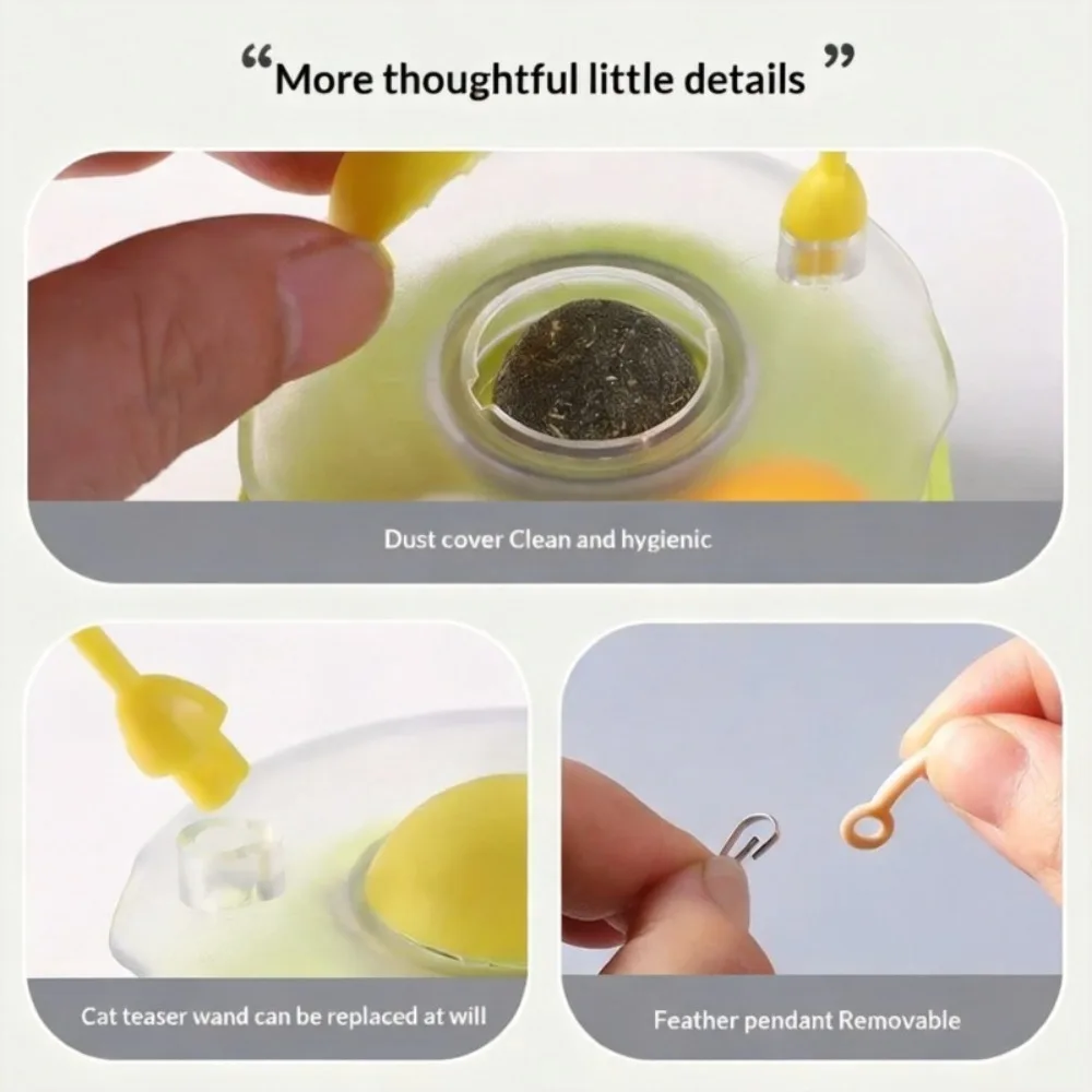 Cat Toy Teaser Wand Self Entertaining Boredom Relief Mint Ball Bell Cat Pet Supplies Interactive Plaything for Kittens view 3