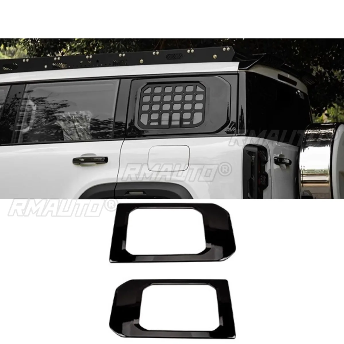 

For BJ40 Exterior Accessories Side Window Mecha Net D-pillar Side Window Blackened Decorative Strip Modification Part