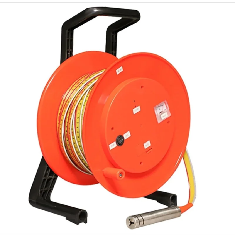 مقياس مستوى مياه الآبار العميقة 98ft/30m مع مسبار ثابت ومقياس عمق الآبار الشريطية الفولاذية لخزائن وأنابيب بئر الآبار