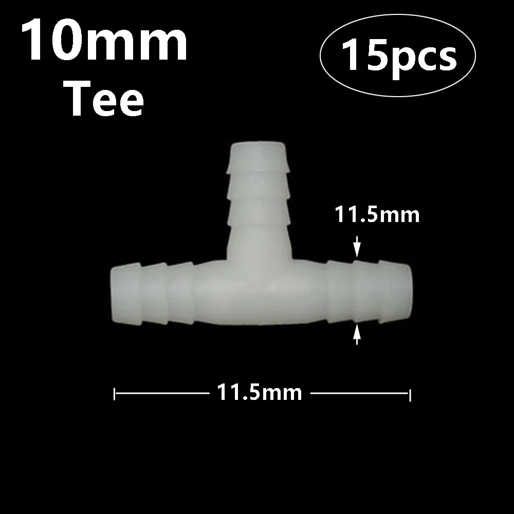 15pcs 8mm 10mm Y-type Tee Cross Hose Connector Splitter Fittings Water Pipe Coupling Aquaculture Water Dispenser Adapter 15pcs