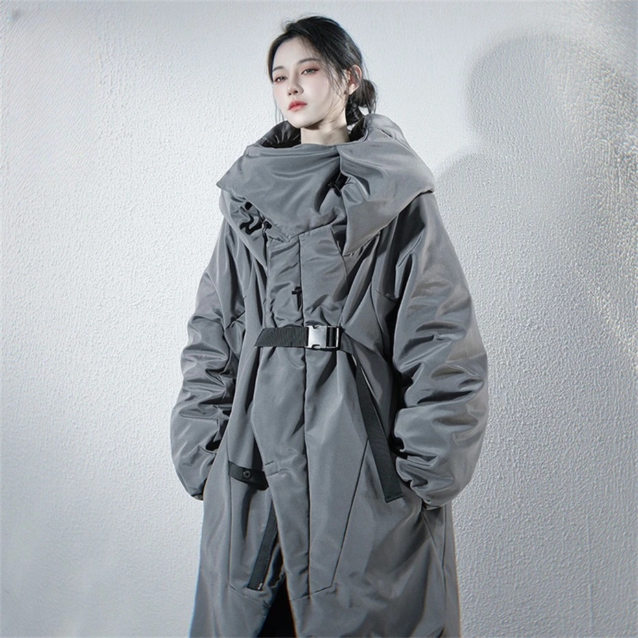 Winter Long Parkas Jacket Women Warm Tactical Function Cargo Jackets Padded Coats Thick Hooded Parka Techwear Women's Clothing