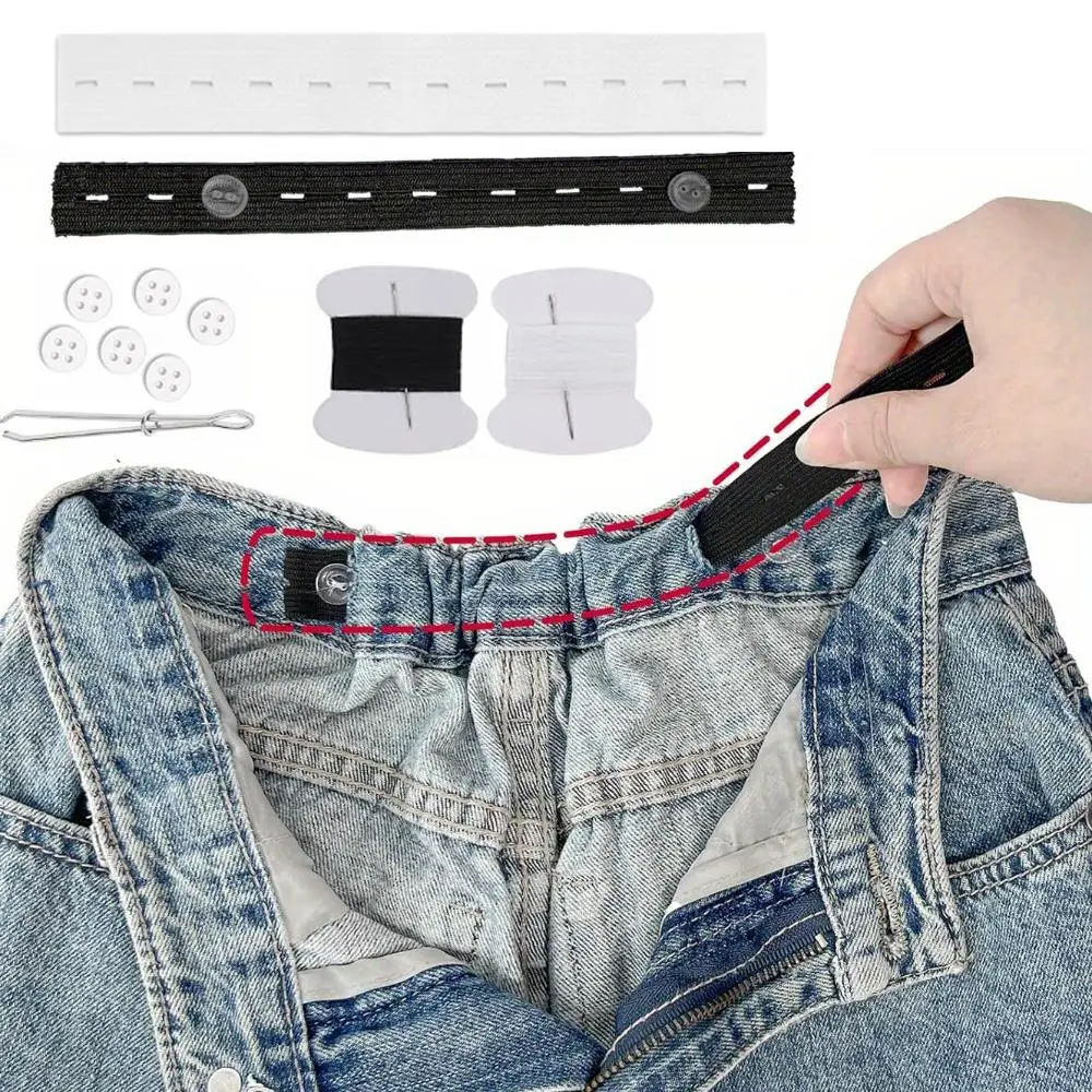 السراويل زر الضابط أربطة مرنة السراويل زر تمديدات DIY الملابس لوازم أدوات خياطة مفيدة العصابات الخصر الملونة