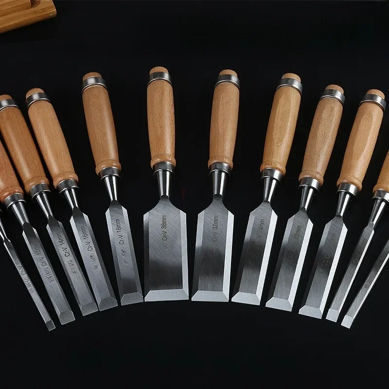 

Бытовые ручные инструменты, новый набор плоских долот из хром-ванадиевой стали, деревообрабатывающая плоская лопата, буковая ручка, плоский внешний полукруг