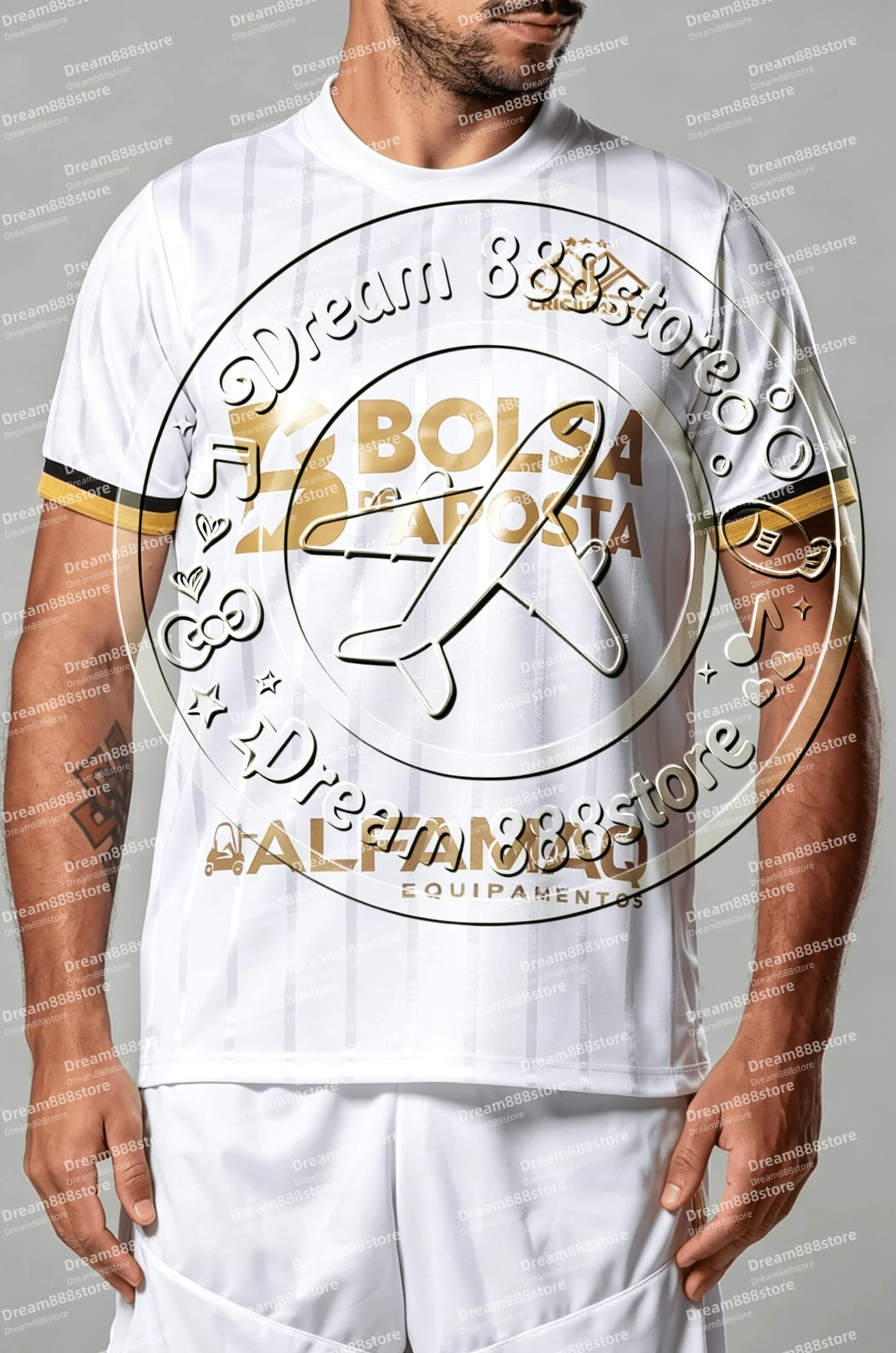 2026 Criciuma EC Soccer Jersey Men Short Sleeve Black Yellow White Horizontal Stripes Football Shirt Fans Sports Uniform Tops