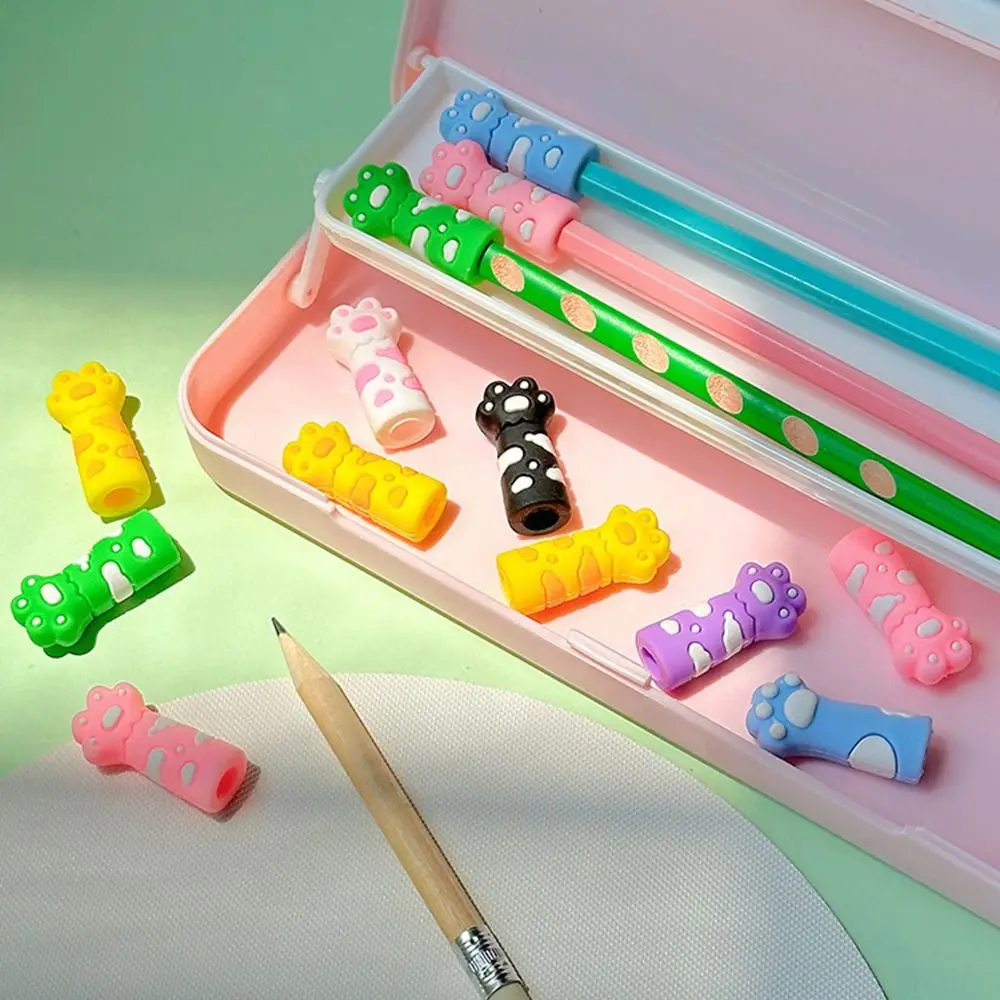 متعددة الوظائف لينة غطاء قلم من السيليكون متعدد الألوان القط مخلب قلم رصاص القبعات العالية مضغ أقلام رصاص موسع مكتب المدرسة