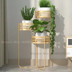 Floor-standing Iron Flower Stand Indoor Multi-layer Plant Flower Pot Tray Balcony Green Dill Decoration Rack Nordic Light Luxury