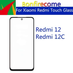 Panneau d'écran tactile LCD pour Xiaomi Redmi 12 12C, lentille extérieure en verre avant avec remplacement de colle OCA, lot de 10 pièces