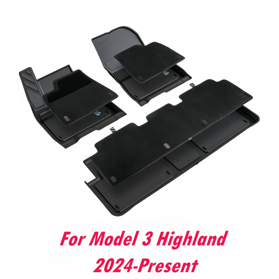 HALOBLK Voor Tesla Model 3 Highland 2024 2025 Vloermatten Met Tapijt All-Weather Bescherming Milieuvriendelijke TPE Auto vloer Liners