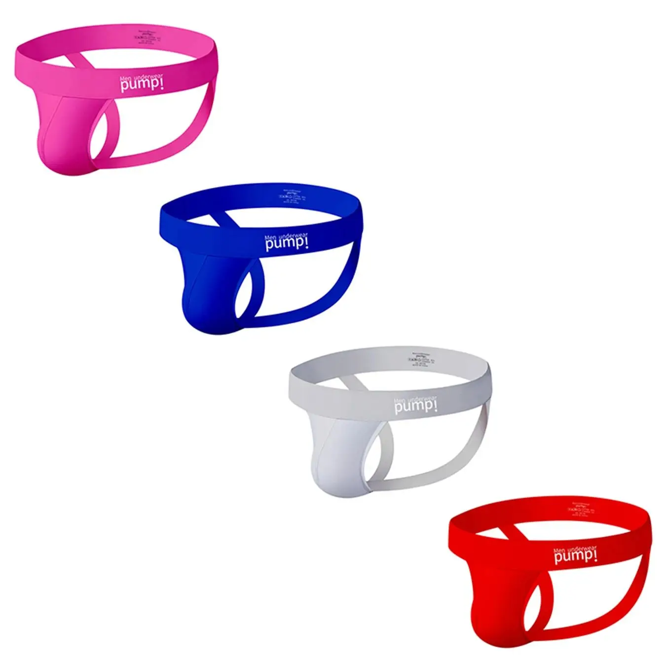 4Pcs Mixed Colors Men Sexy Thong Low Waist Men's Breathable Underwear Hip-lifting Cotton Big U Pouch Jockstrap Sissy Underpants