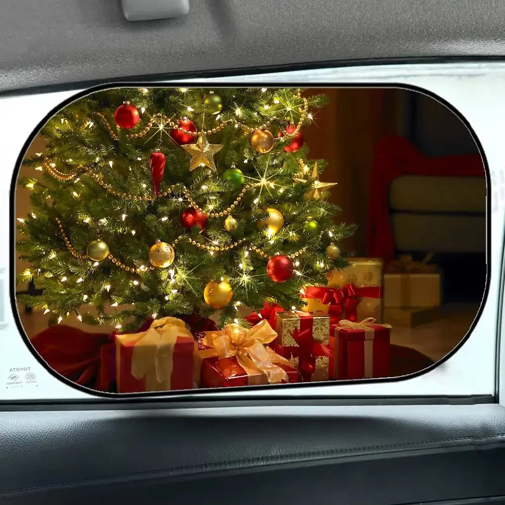 C-عيد الميلاد-S الجانب نافذة الشمسيات سيارة كهرباء فيلم الجانب نافذة ظلة الزجاج الأمامي السيارات نافذة ظلة غطاء للطفل #5